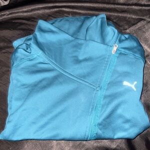 Teal puma active zip up